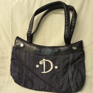 Thirty-One Black & Denim Skirt Purse